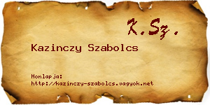 Kazinczy Szabolcs névjegykártya