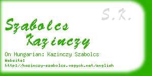 szabolcs kazinczy business card